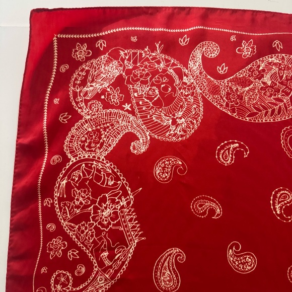 Zara Red Bandana Style Scarf - Picture 5 of 11